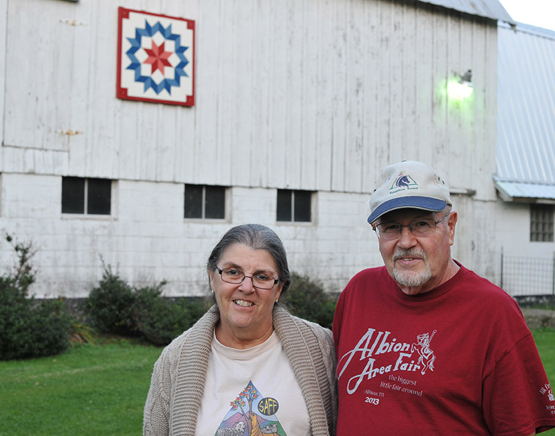 Frank and Pat Bradish with their barn quilt.