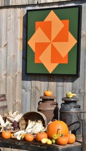 The quilt hangs on the sales barn of Ohio Heritage Farm.