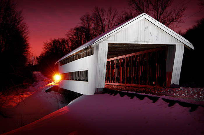 The Giddings Road covered bridge is near the county seat of Jefferson. Photo by Carl E. Feather/Feather Cottage Media.