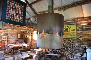 Inside the cozy Stevens Tree Farm barn.