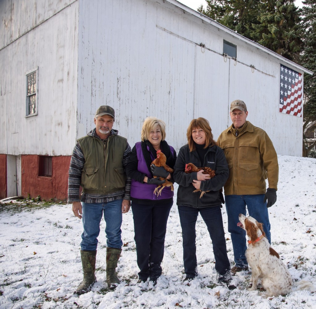 Flag waves at Freedom Farm Ashtabula County Barn Quilt Trail