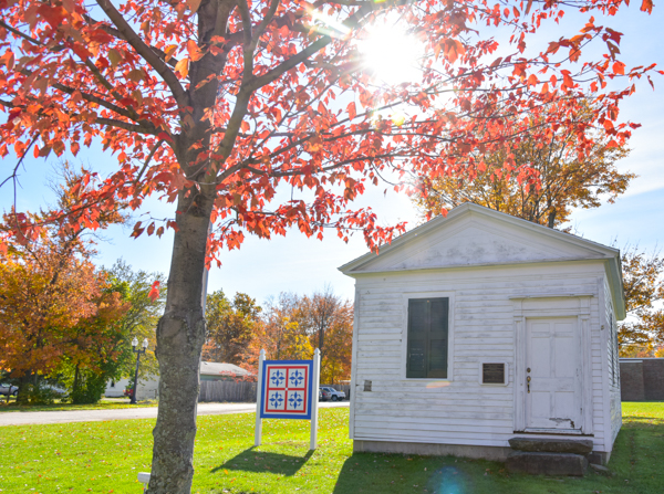The new barn quilt at the Joshua Giddings Law Office in Jefferson was recently installed, thanks to a gift from State Rep. John Patterson of Jefferson.