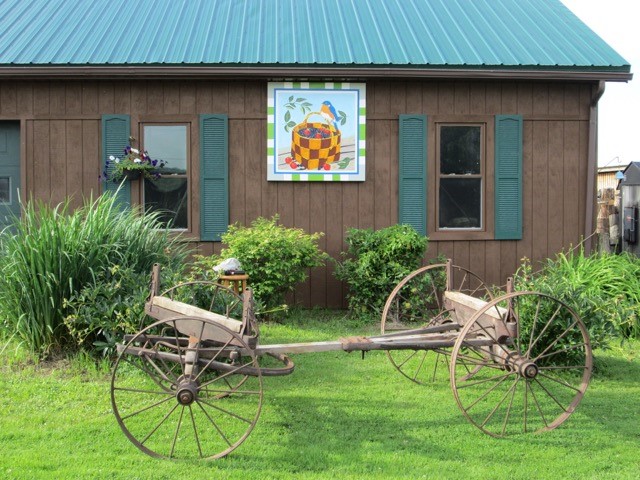 Karla Gadley painted the barn quilt to promote the blueberry farm that she and her husband, Dennis, own.